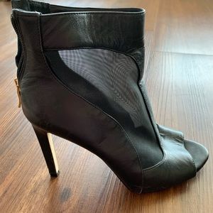 Bcbg generation black peep toe mesh booties